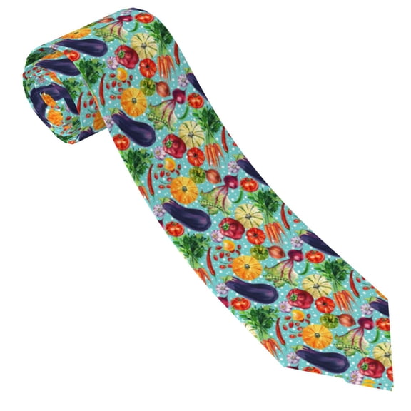 Salouo Vegetable (2) Pattern Men's Silk Ties 4.7"Necktie for Men Formal Ties Business Necktie Men's Wedding Fashion Accessory