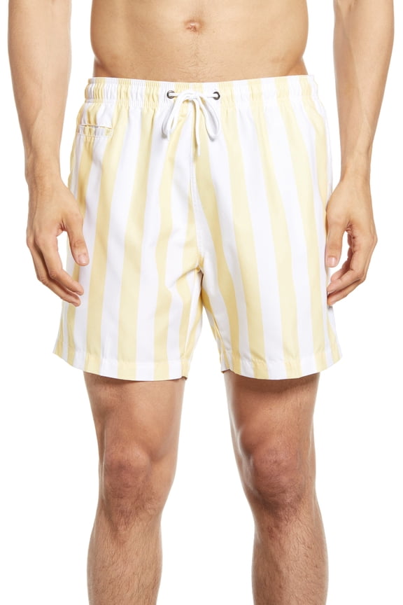 TRUNKS Mens Yellow Striped Shorts XL