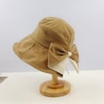 thumbnail image 3 of AirLoni Fisherman Hat Women Cotton Back Split Bow Design Adjustable Inner Band Foldable Packable Trendy Versatile Casual Outdoor Travel Bucket Hats Beach Hats Khaki,M, 3 of 5
