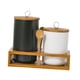 thumbnail image 2 of Botes herméticos de cocina, tarro de cocina portátil con tapa sellada, bote de café de cerámica, contenedor de almacenamiento, tarro para café, 2 uds. blanco negro 1 m 1 l, 2 of 9