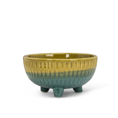 Small Two Tone Footed Low Planter