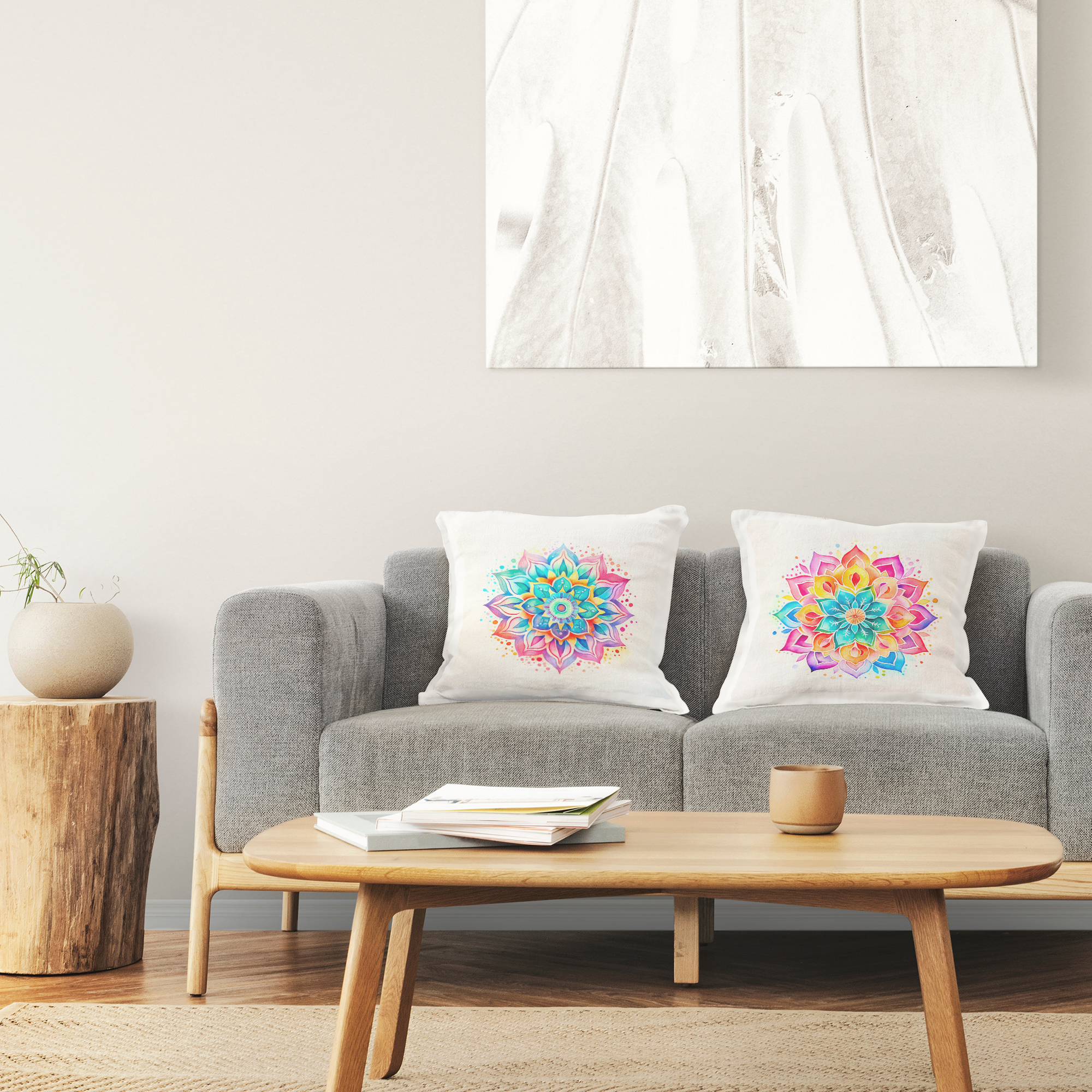 Stupell Industries Magic Bright Hued Mandala Decorative Printed Throw Pillow Design by Andrea Haase .