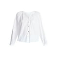 thumbnail image 3 of Time and Tru Women's Eyelet Blouse with Long Sleeves, Sizes XS-XXXL, 3 of 5