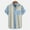 Light Blue, variant on T Shirts for Man, Men Casual Buttons Print with Pocket Turndown Short Sleeve Shirt Blouse My Order