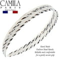 thumbnail image 4 of Camila Paris CP3468 French Headband for Women, Handmade White and Gray, Strong Hold Grip Women's Hair Band, Ligth and Very Flexible, No Slip and Durable Styling Girls Hair Accessories, Made in France, 4 of 6