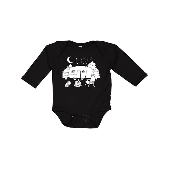 Inktastic Camper In A Star Filled Night Boys or Girls Long Sleeve Baby Bodysuit
