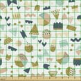 thumbnail image 2 of Geometric Upholstery Fabric by the Yard, Modern Hipster Pastel Forms of Sprinkles Triangles Circles on Plain Backdrop, Decorative Fabric for DIY and Home Accents, Multicolor by Ambesonne, 2 of 5