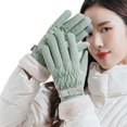thumbnail image 2 of Woman Riding Windproofed Gloves Thick Soft Fleece Cuff Anti-slip Water Resistant Design for Cold Weather Outdoor Skiing and Cycling, 2 of 6