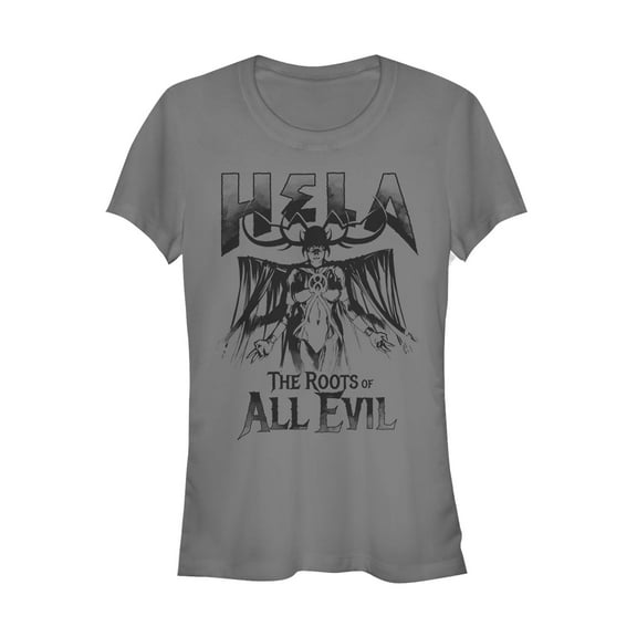 Junior's Marvel Hela All Evil Graphic Tee Charcoal 2X Large