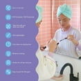 thumbnail image 2 of Turbie Twist 4 Pack Microfiber Hair Towel - Pink, Purple, Blue, Aqua, 2 of 7