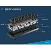 Geeky GK61 Hot Swappable USB Gaming Keyboard with Keycap Puller & Switch Puller, White