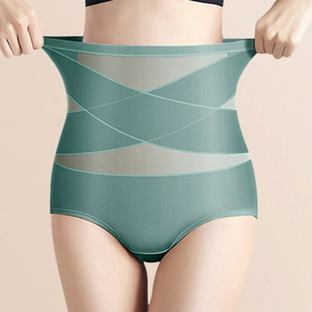 Juslio Cotton Panties for Women High Waist Ice Silk Breathable Soft Sexy Soft Elastic Breathable Underwear