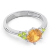 thumbnail image 3 of Diamond-Capitals 2.15 Carat Round Cut Citrine & Peridot Gemstone Luxurious Engagement Ring for her Solid 18K White Gold Size 9.5, 3 of 7
