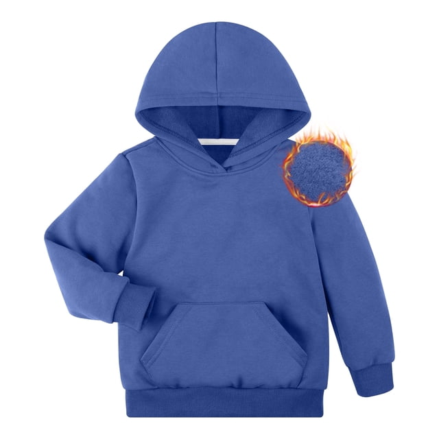 BIG ELEPHANT Sudadera con Capucha para Niño de Forro Polar Tipo Pulóver, Sudaderas con Capucha de Manga Larga Cálidas con Bolsillo para Niños