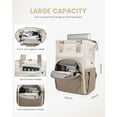 thumbnail image 3 of Laptop Backpack for Women, 15.6 Inch Work Laptop Bag，Waterproof Teacher Nurse Bag with USB Port, Fashion Travel Bag Business Computer Backpack Purse,Beige-Khaki, 3 of 7