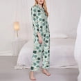 thumbnail image 3 of Salouo Frog And Dragonflies Pattern Women's Pajamas Set Long Sleeve Button Down Sleepwear Soft Pj Lounge Sets for women 2 Piece Pjs Set with Long Pants-X-Large, 3 of 7