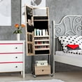 thumbnail image 7 of Oumilen Jewelry Armoire on Casters with Wood Chest Drawer in Yellow, 7 of 7