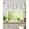 thumbnail image 2 of Curtain Valance for Windows,Cartoon Watercolor Wave Point Kitchen Valances Rod Pocket Short Curtains,Blue Pink Green Polka Dot Window Treatment Panel for Bedroom Bathroom 42x12in, 2 of 9