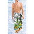 thumbnail image 2 of LA LEELA Men's Swim Bath Trunk Swimsuit Regular Surfing Swimwear Sarong Long Pareo Beach Wrap One Size Silver, Holiday Vacation, 2 of 4