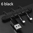 thumbnail image 1 of Cable Organizer Silicone USB Cable Winder Desktop Tidy Management Clips Cable Holder for Mouse Headphone Wire Organizer black-6, 1 of 6