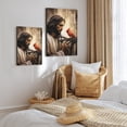 thumbnail image 2 of WFSposter Jesus Canvas Wall Art Jesus with Red Bird Bright Red Picture Print Christian God Poster Cardinal and Jesus Picture for Church Prayer Room, 2 of 7