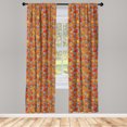 thumbnail image 4 of Ambesonne Autumn Window Curtains, Golden Shade Berry Theme, Each 28" W x 63" L, Taupe Grey and Vermilion, 4 of 4