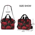 thumbnail image 3 of Insulated Crossbody Lunch Bag 10L Lunch Tote with Adjustable Shoulder Strap for Work Office Picnic Red Roses Pattern, 3 of 6