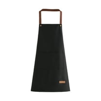 Tunhigl Stylish Unisex Plastic Kitchen Apron with Pockets - Waterproof, Oil Proof, Dirt Resistant Apron for Cooking, Grilling, BBQ and Easy Clean Kitchen Use Black