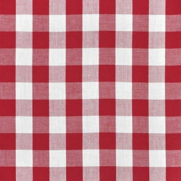 20 Yards Checkered Fabric 60" Wide Gingham Buffalo Check Tablecloth Fabric Decor", (Color: Red)