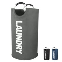 RUXAN 90L Large Laundry Basket, Dirty Clothes Hamper for Laundry, Dorm, Family-Waterproof Collapsible Laundry Baskets with Foam Protected Aluminum Handles, Easy Storage Laundry Bag, Gray