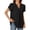 Black, variant on hotojiny Work Tops for Women Dressy Casual Short Sleeve Business Shirts Fashion Solid Color Notch V Neck Flowy Office Blouse