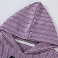 thumbnail image 4 of newwalpole Girls Fall Clothes Set Ribbed Knit Hooded Pullover Sweatshirt and Active Sweatpants Purple for Size 2-3 Years, 4 of 6