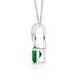thumbnail image 2 of ANGARA Natural Solitaire Heart Emerald Pendant with Twisted Diamond Bale in 925 Sterling Silver for Women (Size-6mm) | May Birthstone, Anniversary, Jewelry Gift for Women | Natural Emerald Necklace, 2 of 10