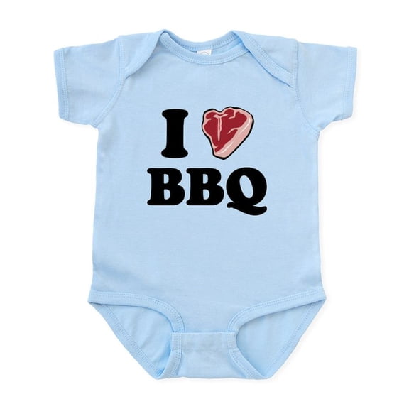 CafePress - I [Heart] BBQ Infant Bodysuit - Baby Light Bodysuit, Size Newborn - 24 Months