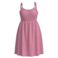 thumbnail image 3 of Vestido George para Mujer Corto con Smock, Escote Redondo, Tirantes Ajustables Rosa Talla G, 3 of 4