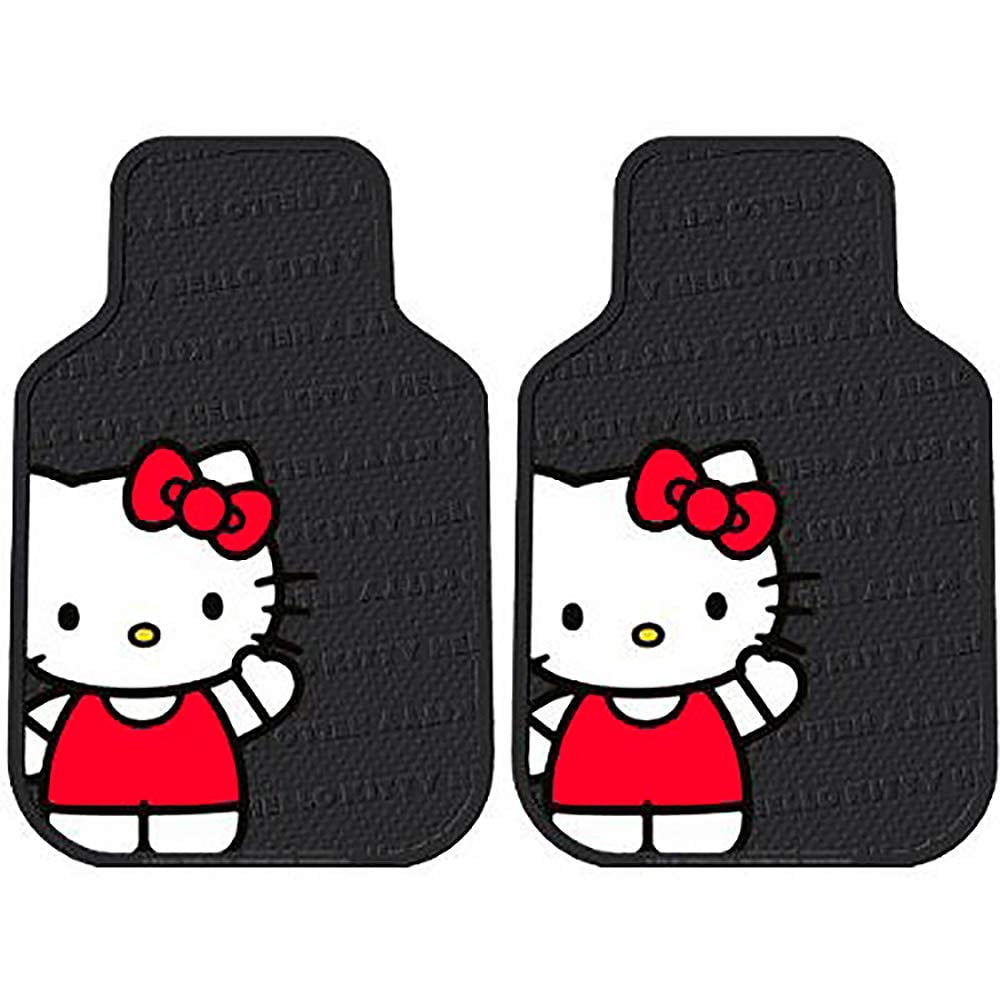 Yupbizauto New 6PC Plasticolor Hello Kitty Core Auto Fabric Car Truck SUV Accessories Interior Combo Kit Bundle Gift Set
