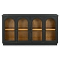 thumbnail image 3 of Glass Door 4-door Buffet, Black. Sufficient Storage For Coffee Maker Holder. Adjustable Shelves, . Elegant Cabinet With Doors, Reading Room. Construction., 3 of 7
