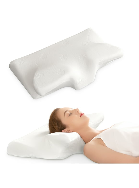 Maxkare Cervical Memory Foam Pillow, CertiPUR-US Certification, for Side Back & Stomach Sleepers