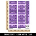 thumbnail image 2 of Fragile Handle With Care Dotted Line Label Box Sticker Set - Purple - Gloss Finish - 2.00" Large, 2 of 7