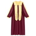 thumbnail image 5 of Miaeowve Unisex Womens Mens Choir Pastor Robe Retro V-neck Color Block Zipper with Long Sleeve Burgundy S, 5 of 6