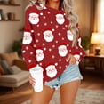 thumbnail image 2 of Frostluinai Santa Cluas Womens Marry Christmas T Shirts Crew Neck Xmas Party Sweat Shirts Long Sleeve Graphic Pullover Tops S-2XL, 2 of 5