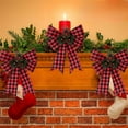 thumbnail image 2 of SLYNSHome Christmas Bows for Wreath Decoration,Xmas Tree Topper Plaid Bow for Christmas Parties Indoor Outdoor, 2 of 7