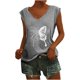thumbnail image 1 of Camisetas sin mangas con cuello en V de verano para mujer, camisetas de manga corta con estampado de mariposa Retro OAVQHLG3B Store lin121212, 1 of 4
