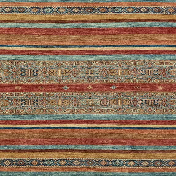 Ahgly Company Indoor Square Abstract Brown Abstract Area Rugs, 8' Square