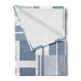 thumbnail image 2 of Geometric Soft Flannel Fleece Blanket, Minimalist Futuristic Digital Bars Stripes Hightech Style Illustration, Cozy Plush for Indoor and Outdoor Use, 60" x 80", Cadet Blue Grey White, by Ambesonne, 2 of 5