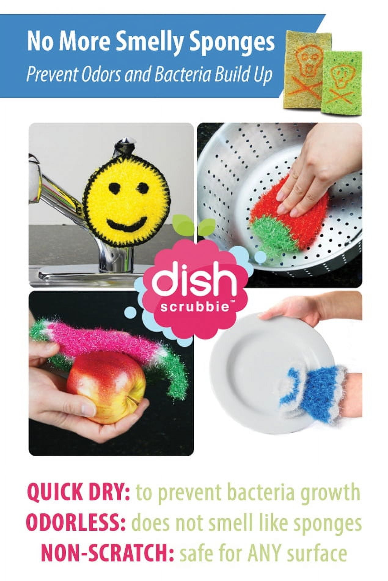 Oliviatree 10pcs Basic Dish Wash Net, Dish Washing Sponges, Scrubbers, Wash Cloths, Rags, Brush,Scrubbing Sponge