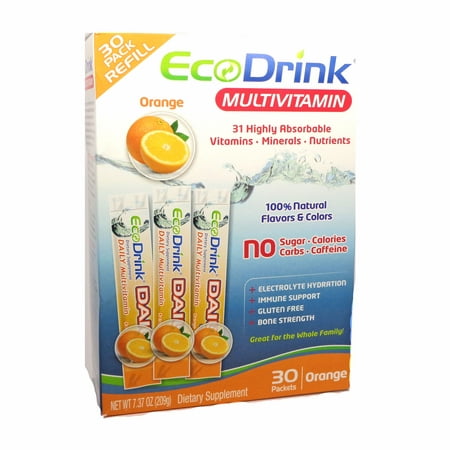 UPC 855067001329 product image for Multivitamin & Minerals Drink Mix By Eco Drink - 30 Orange Packets | upcitemdb.com