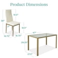 thumbnail image 7 of Best Choice Products 5-Piece Kitchen Dining Table Set w/ Glass Tabletop, 4 Faux Leather Chairs - Ivory/Gold, 7 of 7