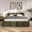Green, variant on Queen Size Platform Bed WIith Boucle Thick Headboard and Footboard, Upholstery Grounded Beds, Block Style Grounded Beds Frame, White