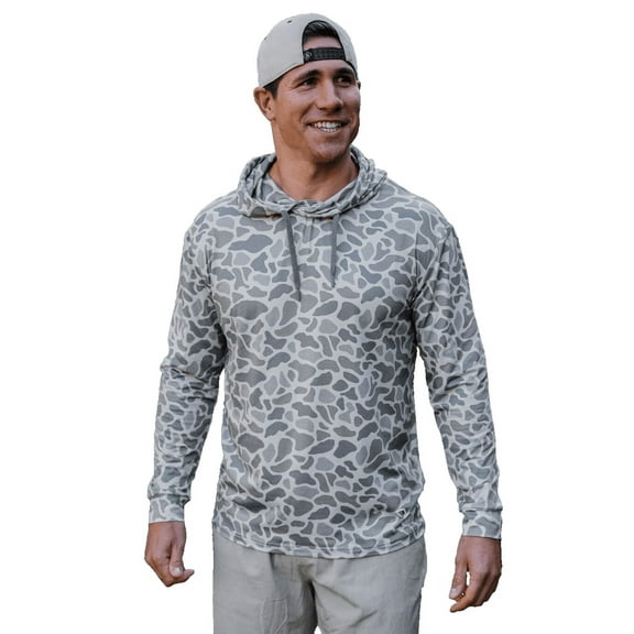 Burlebo Men's Long Sleeve Hoodie Sweatshirt (Classic Deer Camo, Large)